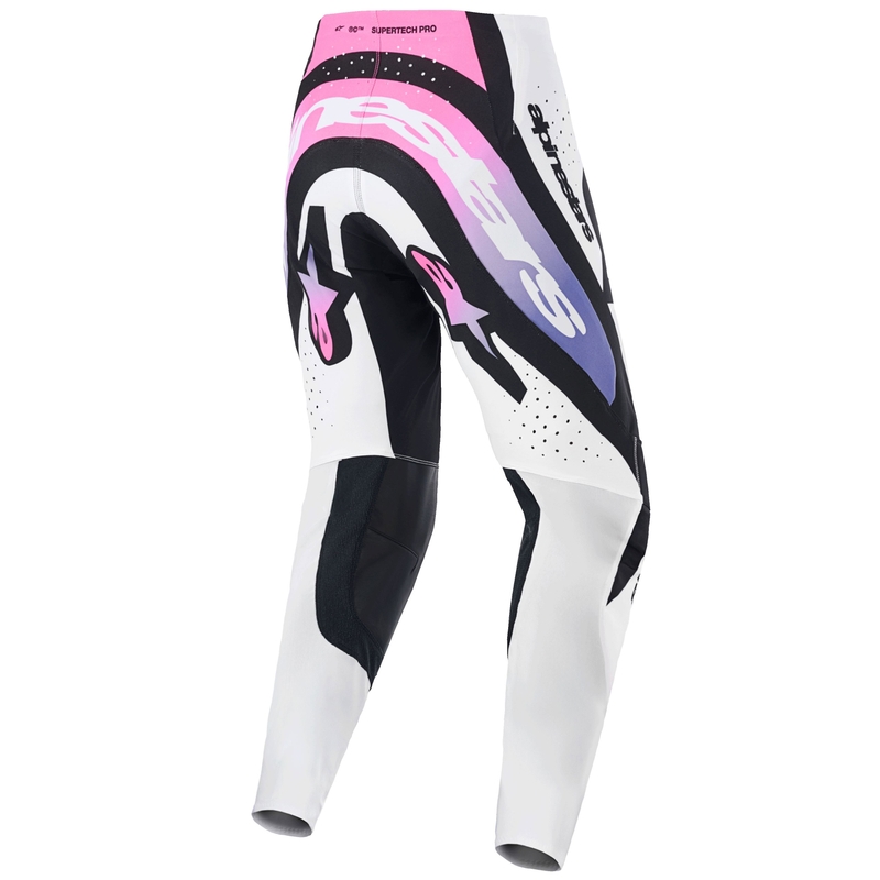 Alpinestars Supertech Pro Vista motocross hlače bijelo-ljubičasto-crne