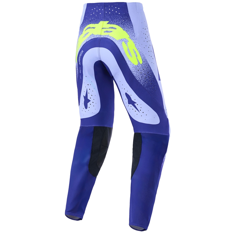 Alpinestars Supertech Scenz motokros hlače ljubičasto-fluo žute
