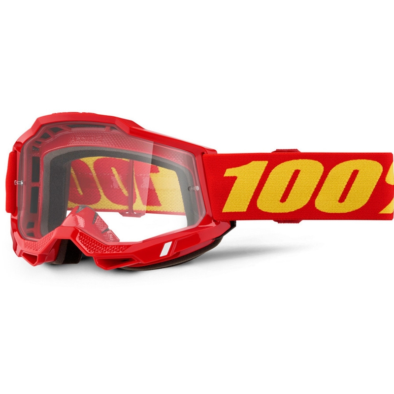 Motokros naočale 100% Accuri 2 crvene s prozirnim pleksiglasom