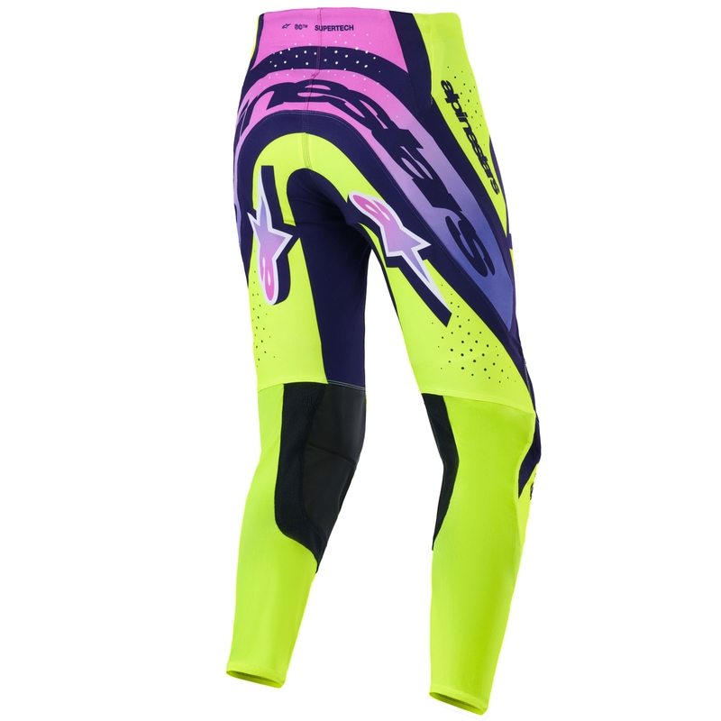 Alpinestars Supertech Vista motocross hlače fluo žuto-ljubičasto-crne