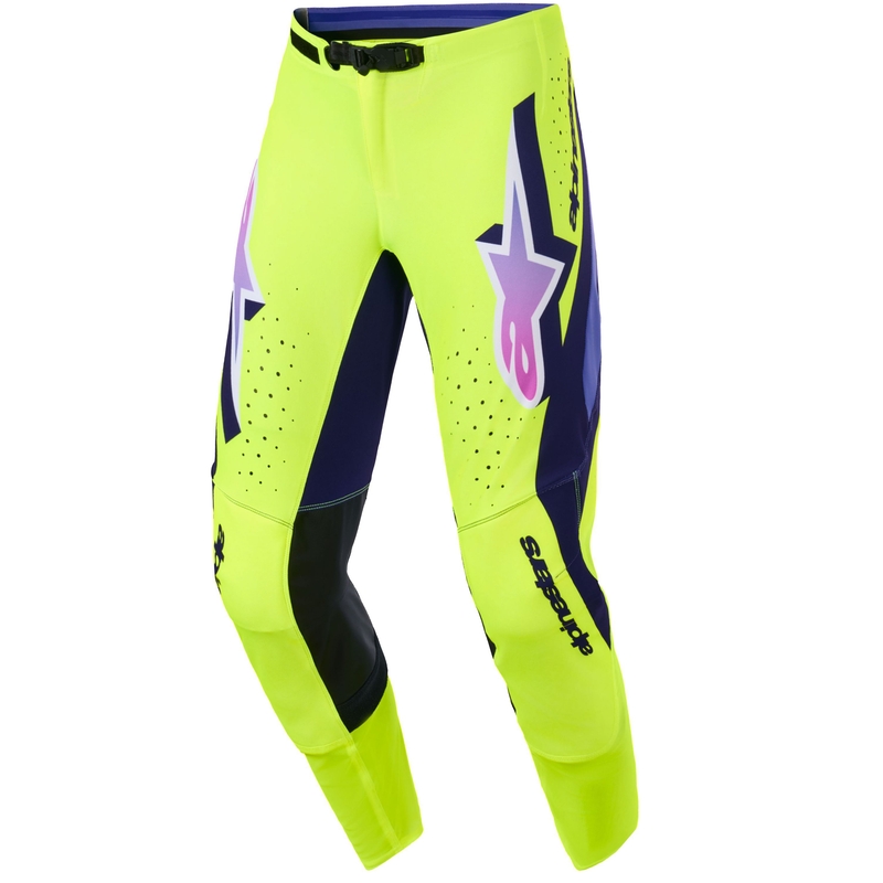 Alpinestars Supertech Vista motocross hlače fluo žuto-ljubičasto-crne