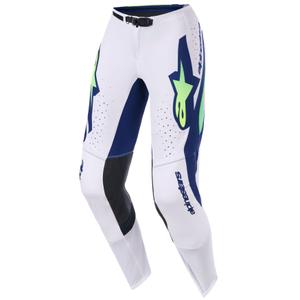 Alpinestars Supertech Vista motocross hlače svijetlo sive-fluo žuto-zeleno-plavo-ružičaste