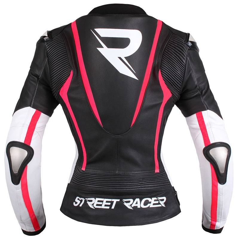 Ženska motociklistička jakna Street Racer Electra Crno-Bijelo-Fluo Pink rasprodaja