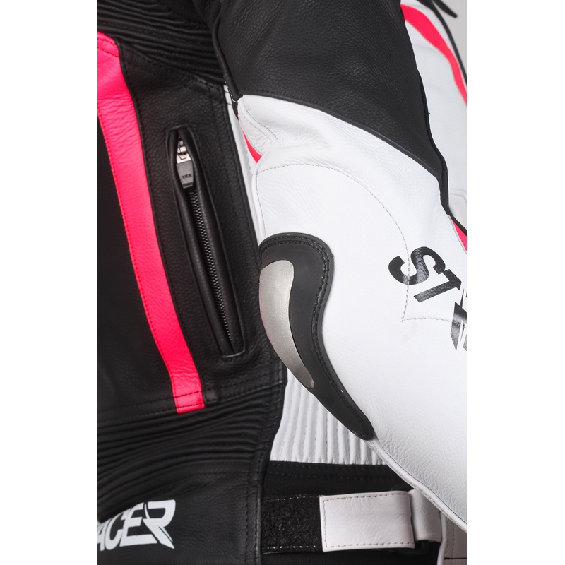 Ženska motociklistička jakna Street Racer Electra Crno-Bijelo-Fluo Pink rasprodaja