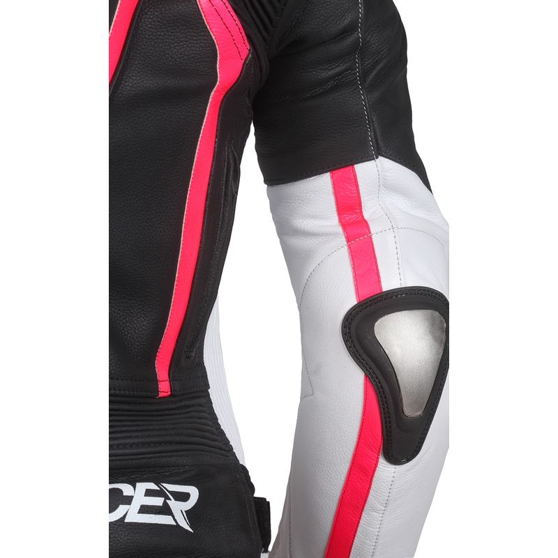 Ženska motociklistička jakna Street Racer Electra Crno-Bijelo-Fluo Pink rasprodaja