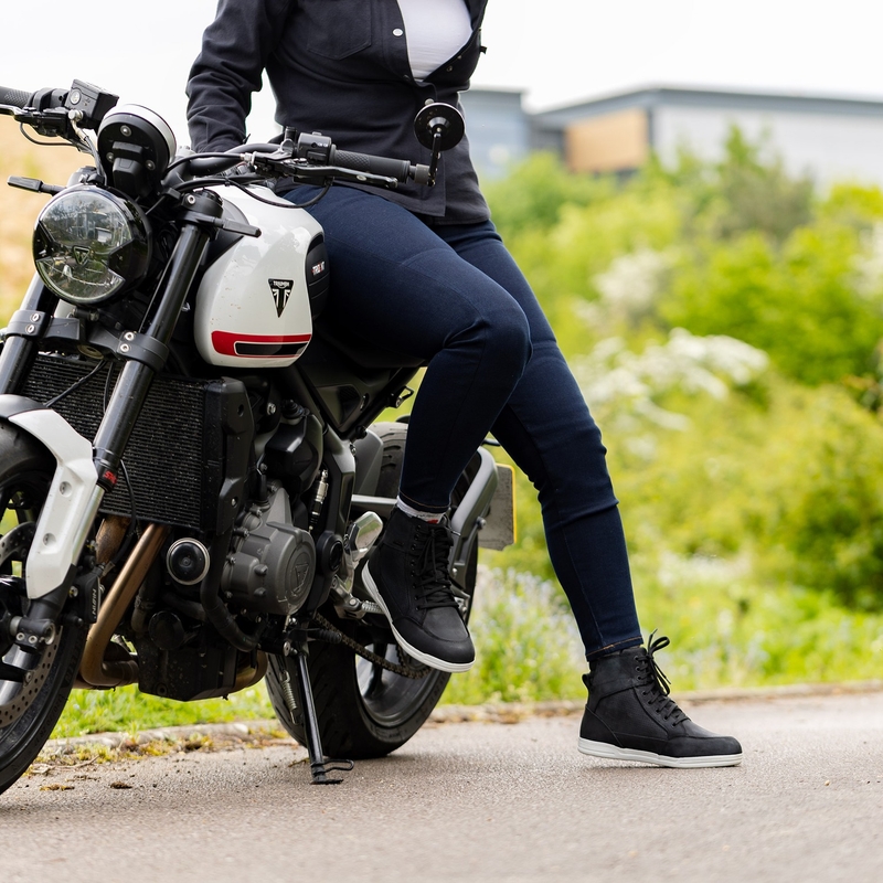 Ženske motociklističke traperice OXFORD ORIGINAL APPROVED SUPER STRETCH JEANS AA SLIM FIT plave indigo