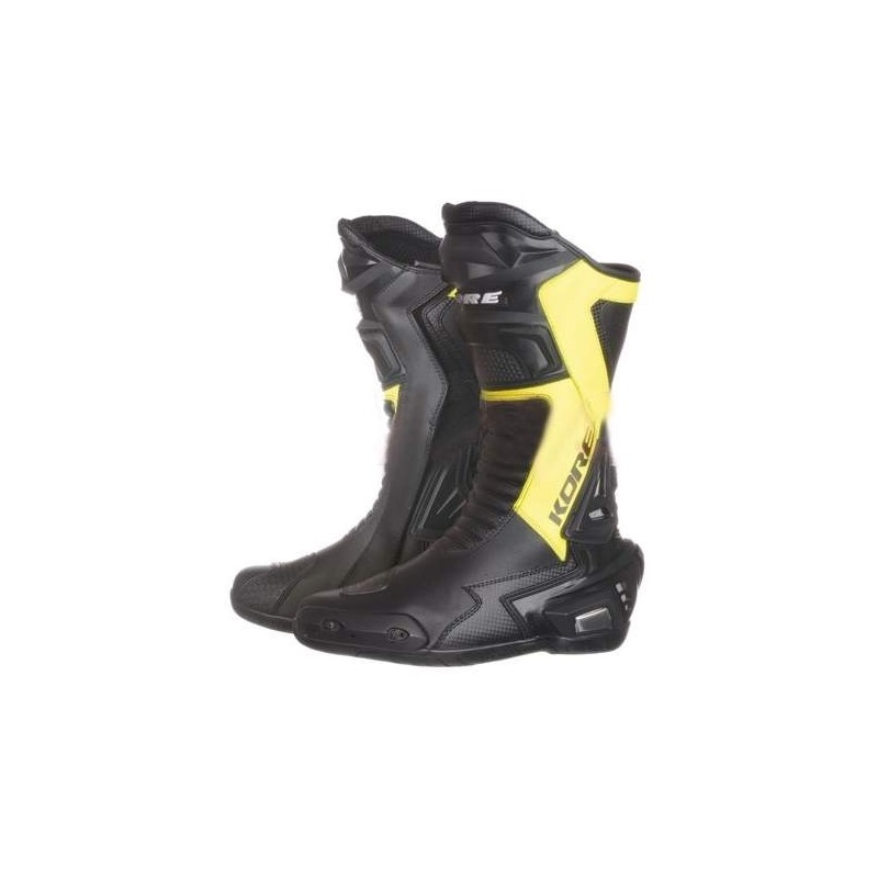 Kore Sport motorističke čizme crno-fluo žute