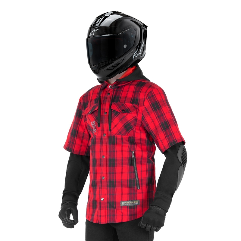 Alpinestars MO.ST.EQ Tartan motociklistička majica crveno-crna