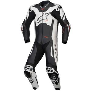 Alpinestars GP Plus V4 Sprint jednodijelno kožno odijelo, kompatibilno s Tech-Air sustavom, crno-bijelo-crveno fluo