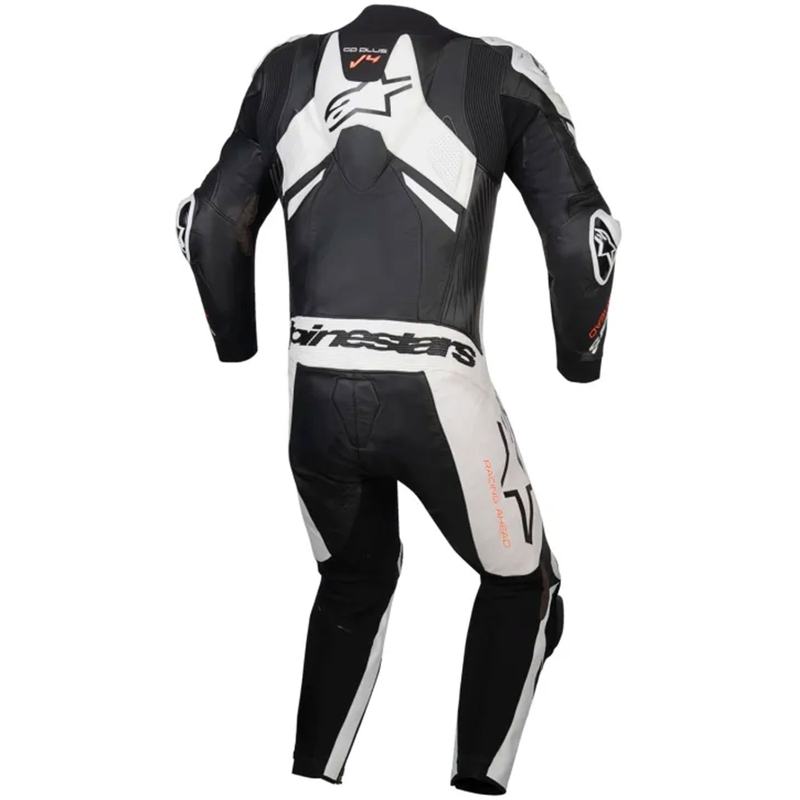 Alpinestars GP Plus V4 Sprint jednodijelno kožno odijelo, kompatibilno s Tech-Air sustavom, crno-bijelo-crveno fluo