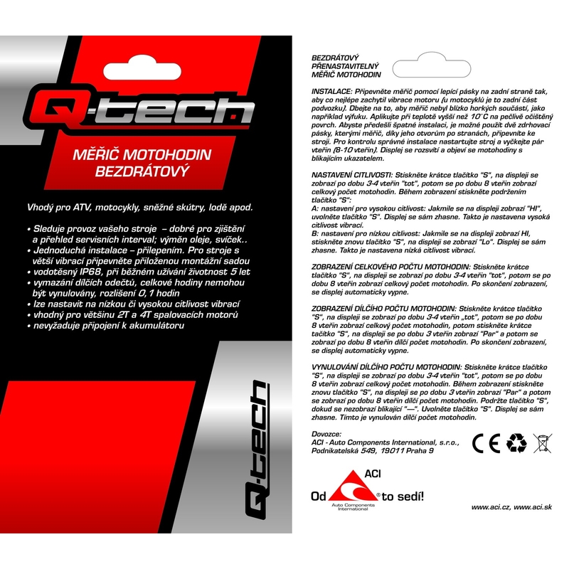 Bežični brojač sati s resetirajućim brojačem Q-TECH crni
