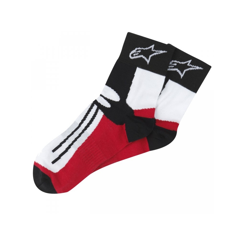 Alpinestars Racing Road kratke crno-bijelo-crvene čarape
