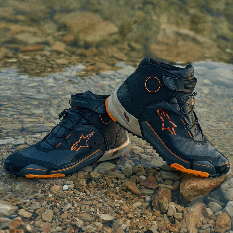 Alpinestars CR-X Drystar motociklističke čizme crno-smeđe-narančaste