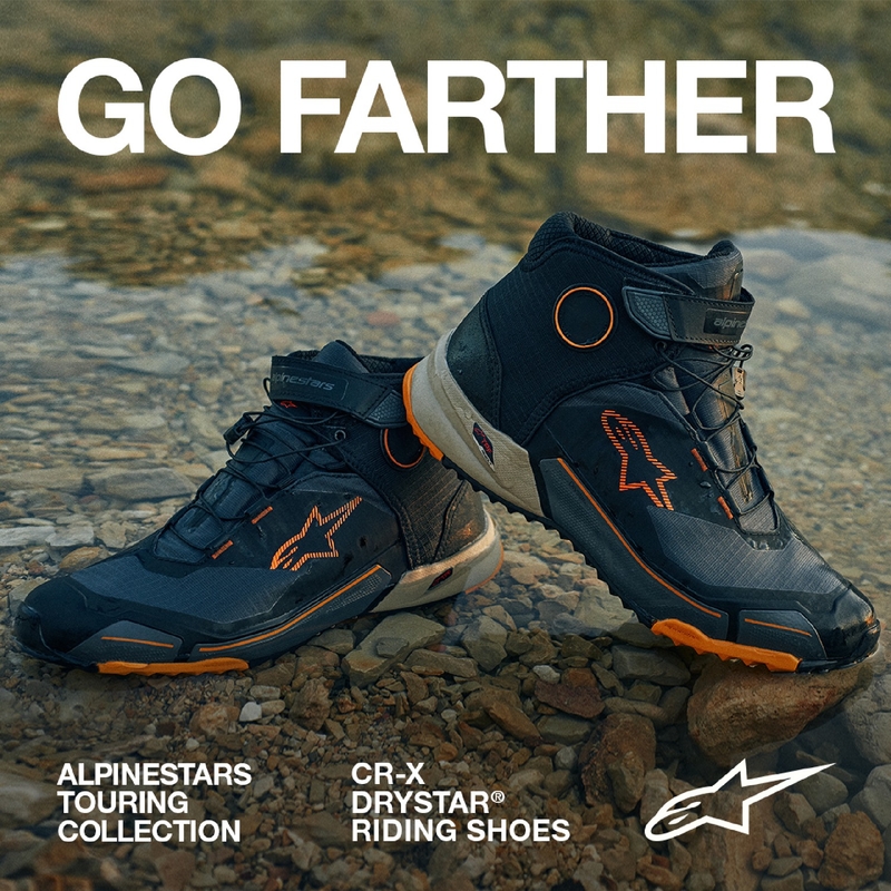 Alpinestars CR-X Drystar motociklističke čizme crno-smeđe-narančaste