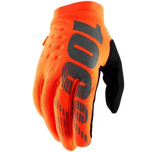 Motokros rukavice 100% - USA BRISKER fluo narančasto-crne