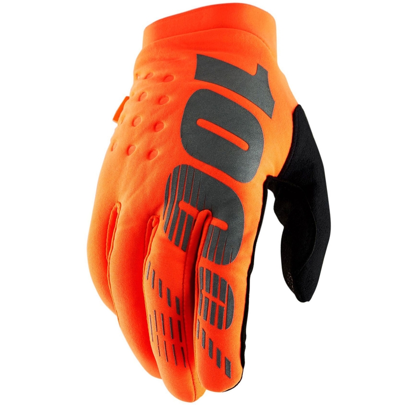 Motokros rukavice 100% - USA BRISKER fluo narančasto-crne