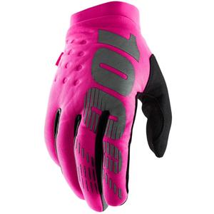 Ženske motokros rukavice 100% - USA BRISKER ružičasto-crne