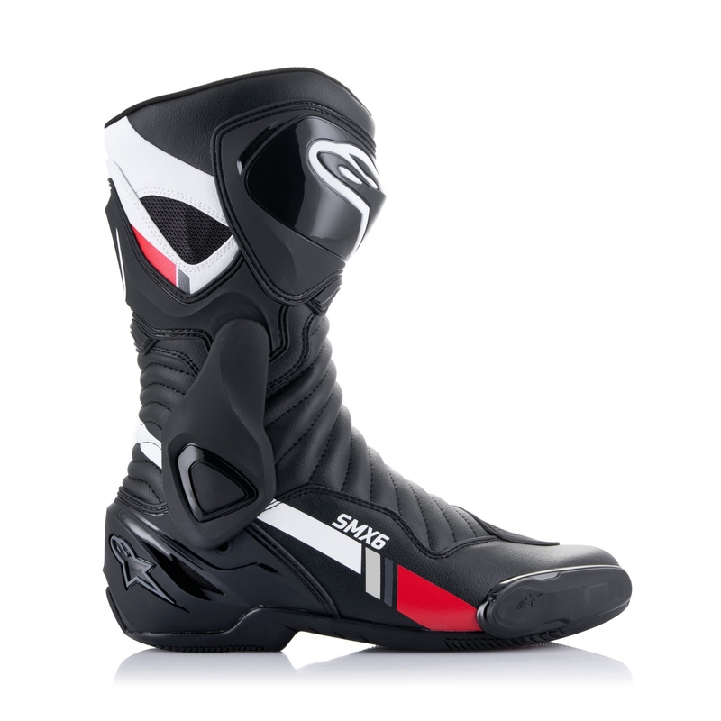 Alpinestars S-MX 6 motociklističke čizme crno-bijelo-sivo-crvene