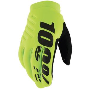 Motokros rukavice 100% - USA BRISKER žuto-crne