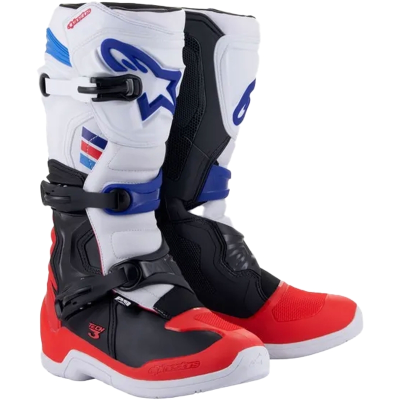 Alpinestars TECH 3 motokros čizme bijelo-crno-plavo-crvene