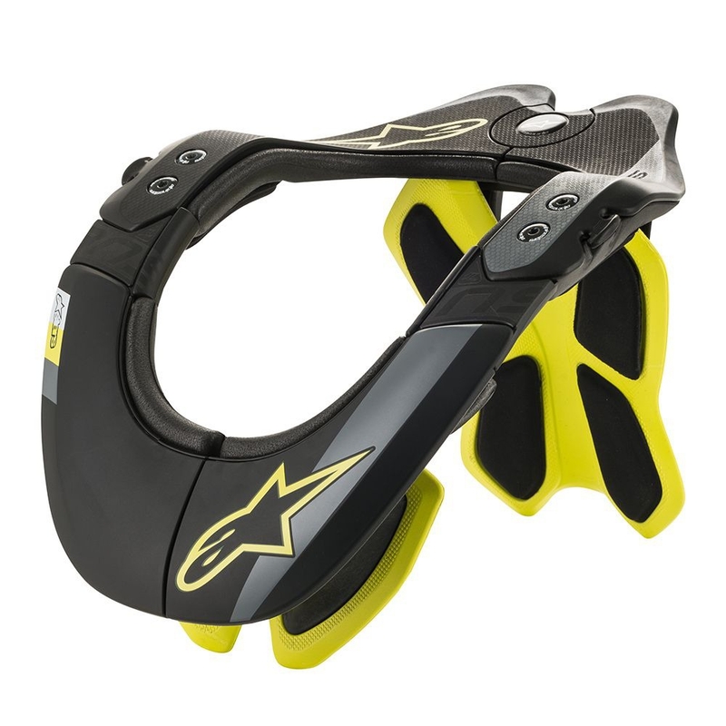 Alpinestars BNS Tech-2 štitnik za vrat crno-žuti fluo