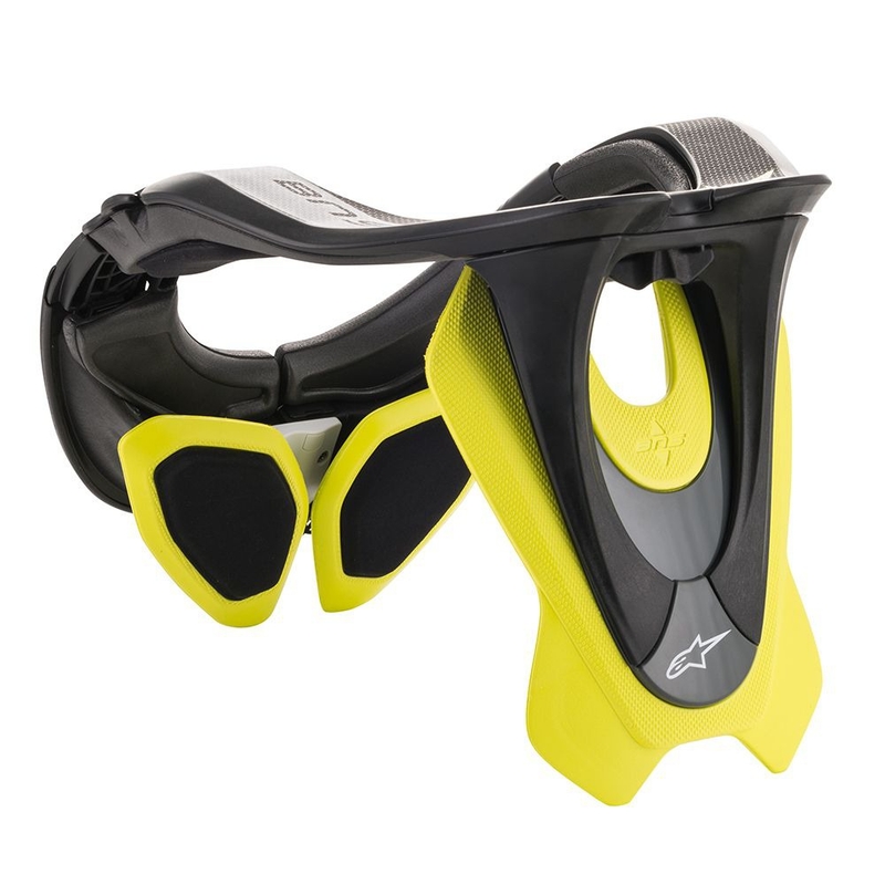 Alpinestars BNS Tech-2 štitnik za vrat crno-žuti fluo