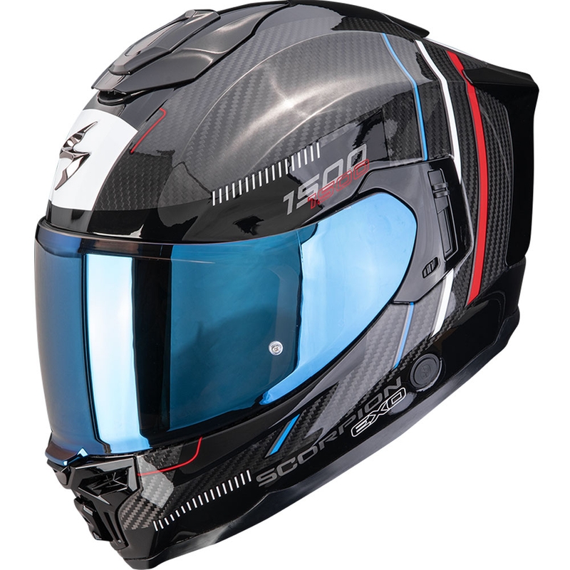 Scorpion EXO-1500 Carbon Air Zity kaciga za motocikle s punim licem, crno-crveno-plava