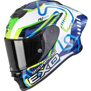 Scorpion EXO-R1 EVO II Air Cornering full face motociklistička kaciga bijelo-plavo-zelena