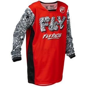 Dječji motokros dres FLY Racing KINETIC MUTANT crveno-bijelo-crni