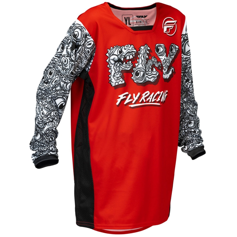 Dječji motokros dres FLY Racing KINETIC MUTANT crveno-bijelo-crni