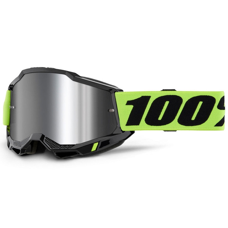 Motokros naočale 100% Accuri 2 fluo žute sa srebrnim pleksiglasom