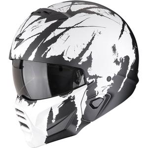 Otvorena kaciga s maskom Scorpion EXO-COMBAT II Marauder mat crno-bijela