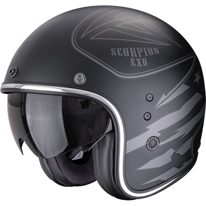 Scorpion Belfast Dawg otvorena motociklistička kaciga mat crno-srebrna