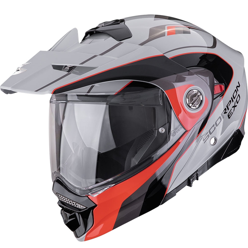 Enduro motociklistička kaciga Scorpion ADX-2 Kamps sivo-crvena