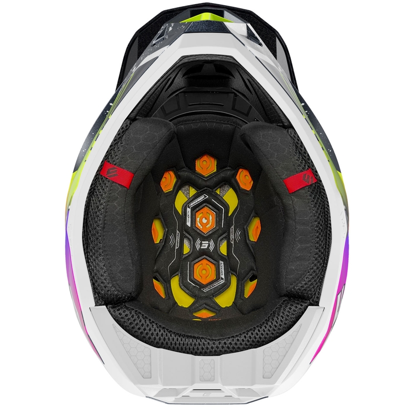Motokros kaciga Shot Lite Racing biserno plavo-fluo žuta