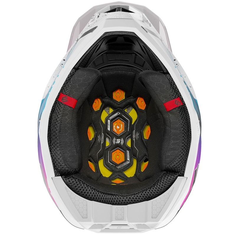 Motokros kaciga Shot Lite Racing biserno bijelo-roza