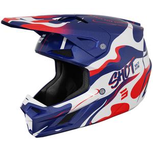 Kaciga za motokros Shot Speed Beast biserno plavo-crvena