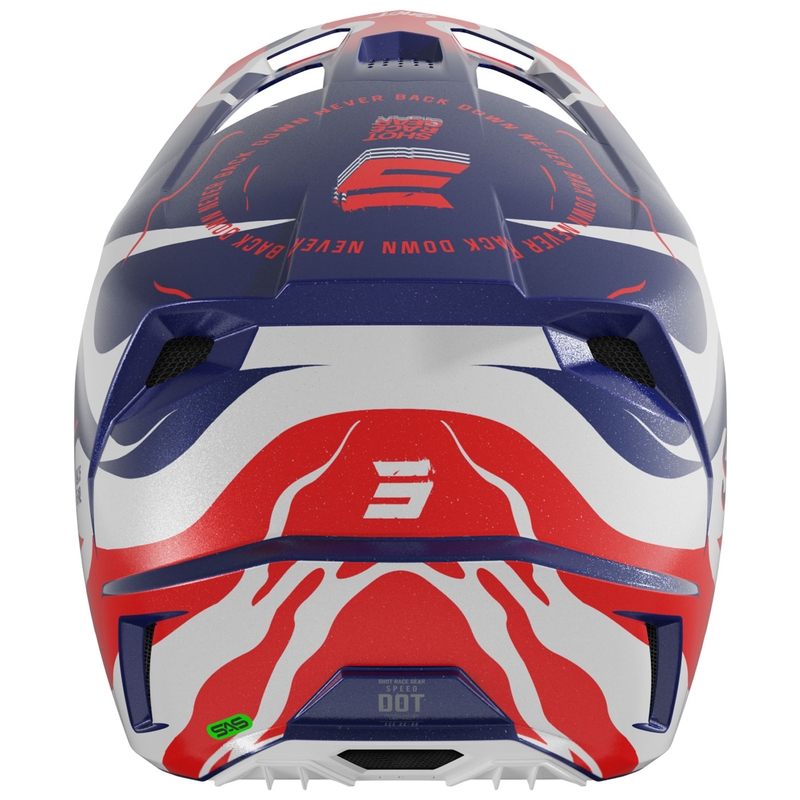 Kaciga za motokros Shot Speed Beast biserno plavo-crvena