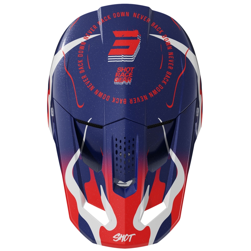Kaciga za motokros Shot Speed Beast biserno plavo-crvena