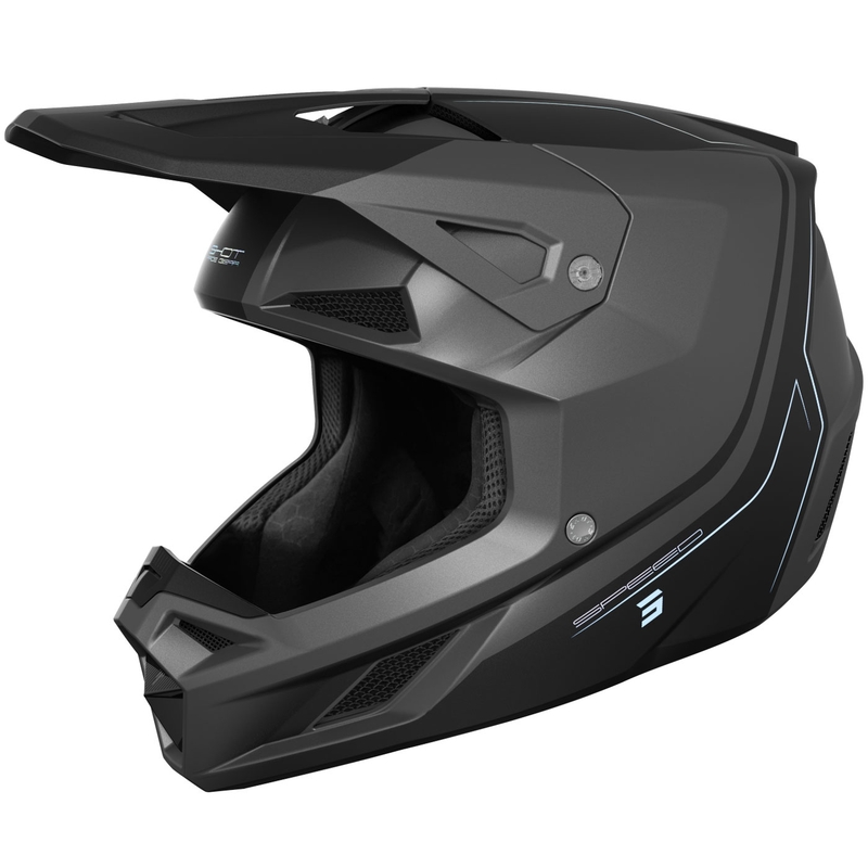 Motokros kaciga Shot Speed Fury mat siva