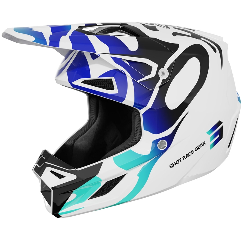 Motokros kaciga Shot Speed Ghost sjajno plava