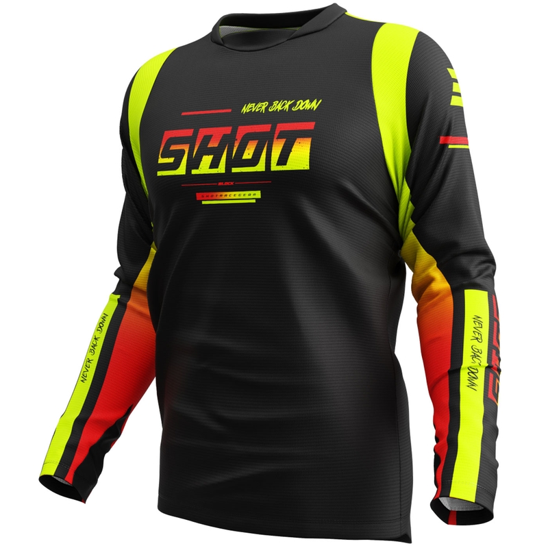 Motokros dres Shot Devo Block fluo žuti