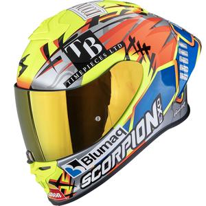 Scorpion EXO-R1 EVO II Air Aron Misano kaciga za motocikle s punim licem, srebrno-fluo žuto-plava