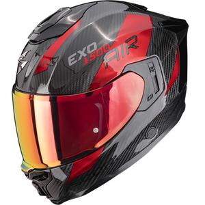 Scorpion EXO-1500 karbonska kaciga za motocikle s zračnom oblogom, crno-crvena