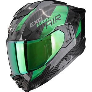 Scorpion EXO-1500 karbonska kaciga za motocikle s zračnom oblogom, crno-zelena