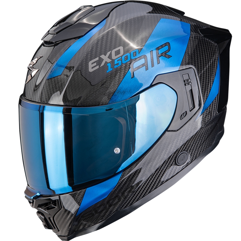 Scorpion EXO-1500 karbonska kaciga za motocikle s zračnim premazom, crno-plava