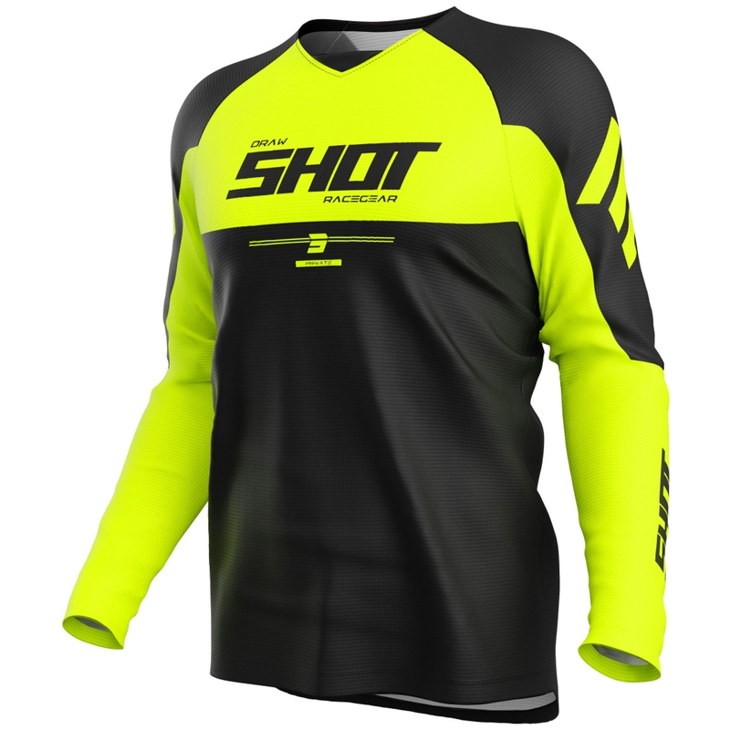Motokros dres Shot Draw Private fluo žuti