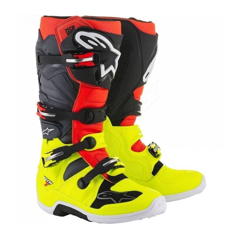 Motorističke čizme Alpinestars Tech 7 crveno-fluo žute