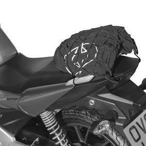 Fleksibilna mreža za prtljagu Oxford za motocikle reflektirajuća crna