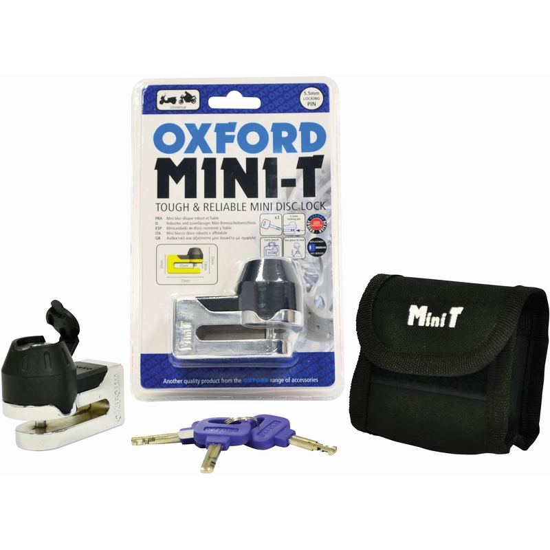 Blokada disk kočnice Oxford Mini T krom